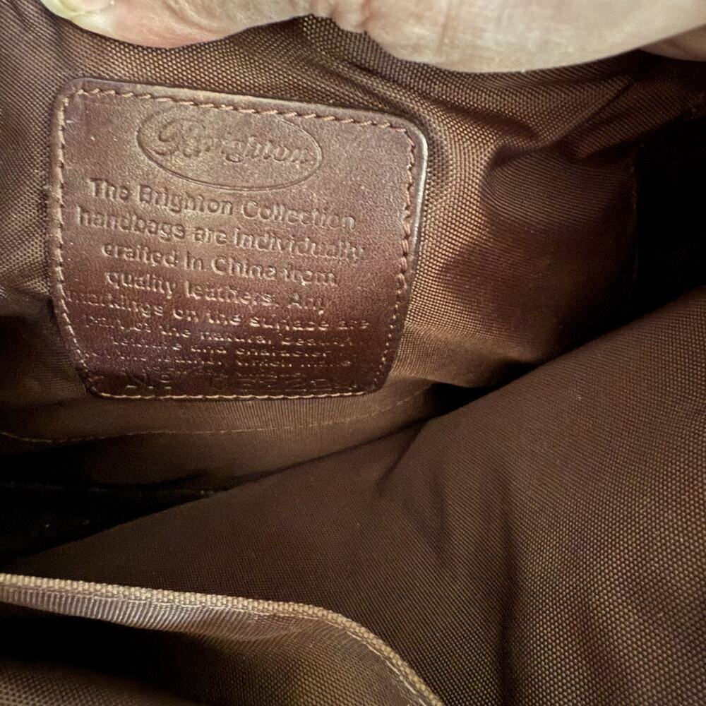 Brighton Brown Leather Basket Weave Design‎ Tote Handbag Purse Vintage - Picture 7 of 13